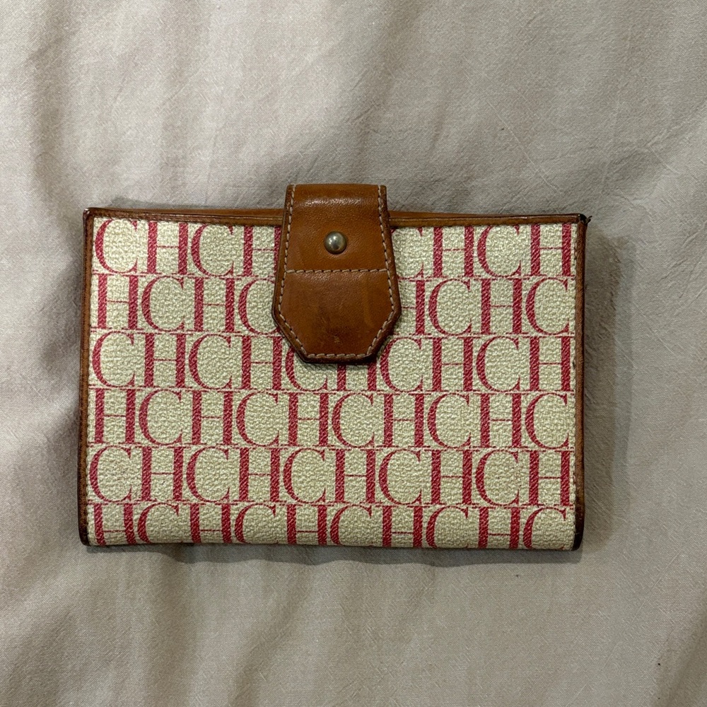 Carolina Herrera Pink and Brown Wallet